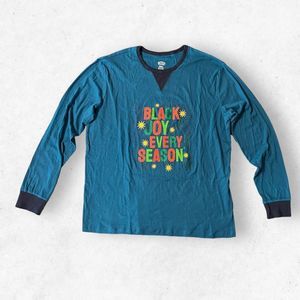 Wondershop Pajama Top Only Men's Size XL "Black Joy Every Season" Christmas‎